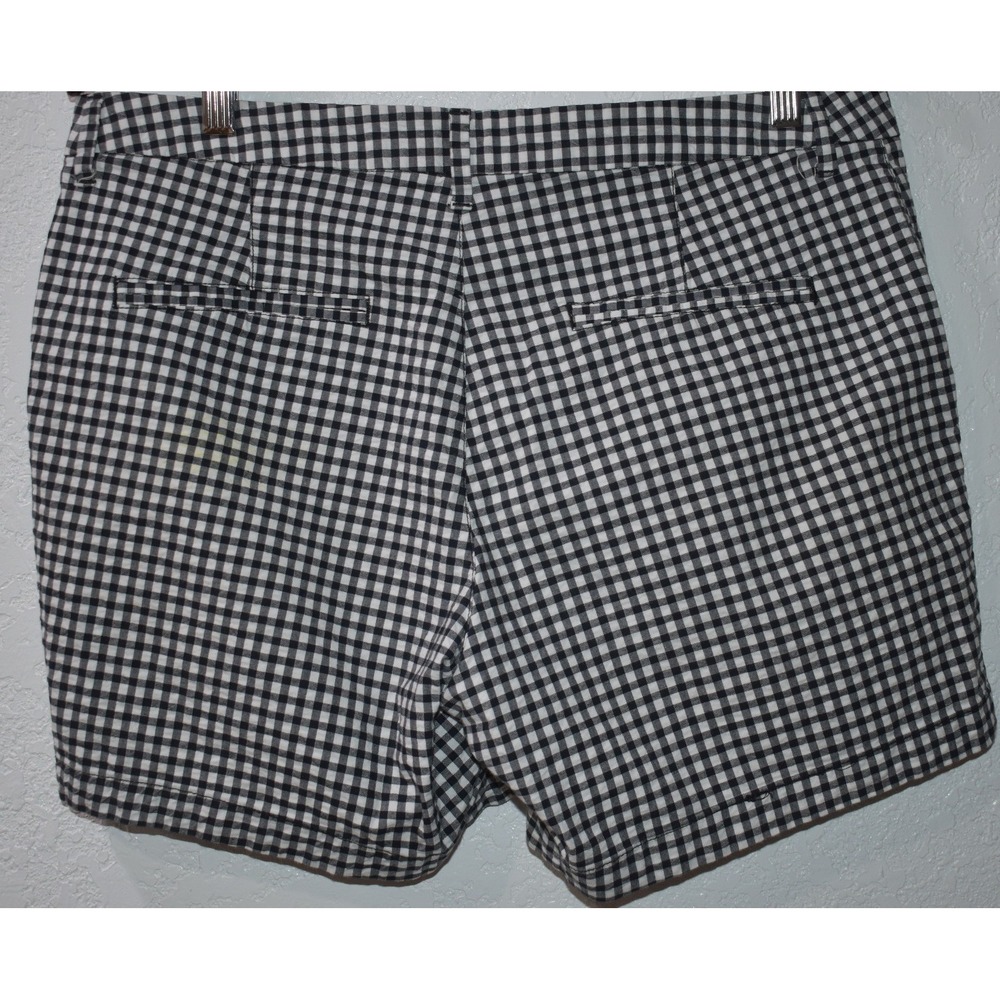 Old Navy Everyday Short Womens 12 Black White Gingham Check Mid Rise Stretch - Picture 16 of 16